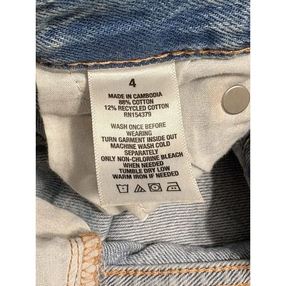 Aeropostale High Rise 90s Baggy Jeans Women's Size 4 Blue Distressed‎ Ripped